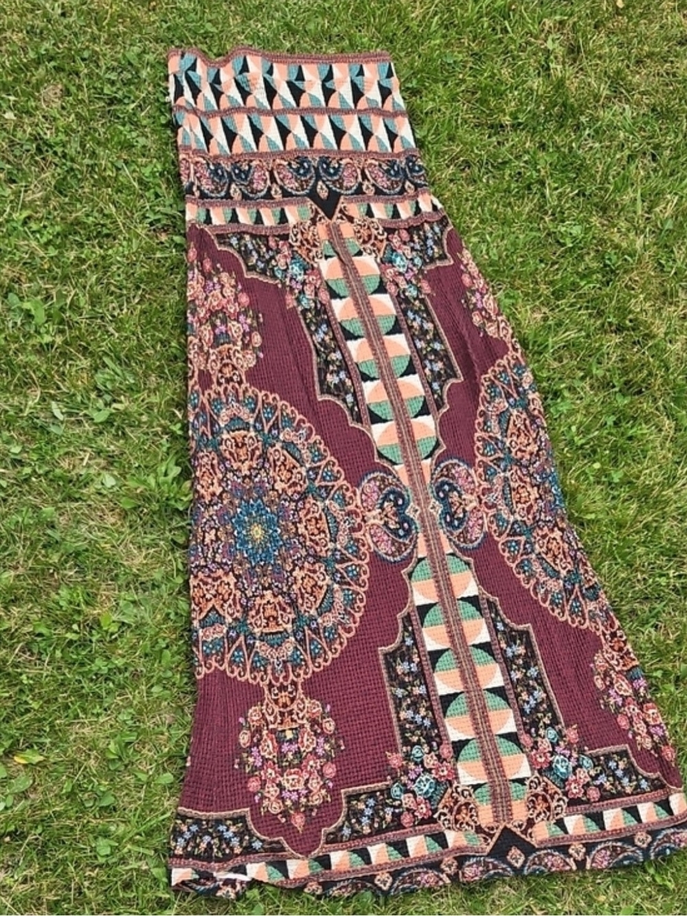NWT! MSRP $150! Farm Rio for Anthro, Bohemian Maxi Skirt, Size Medium